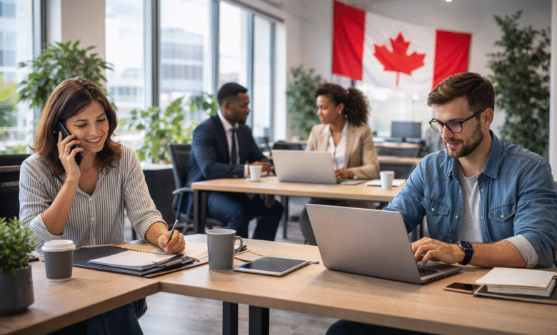 أنواع عقود العمل في كندا داخل بيئة عمل كندية حديثة