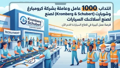انتداب 1000 عامل وعاملة بشركة كرومبارغ وشوبارت (Kromberg & Schubert) لصنع أسلاك السيارات