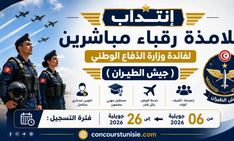 إنتداب تلامذة رقباء مباشرين لفائدة وزارة الدّفاع الوطني (جيش الطيران)